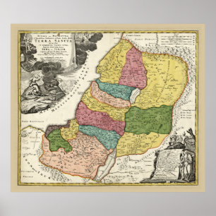 Kaart van Israël (1720) Poster