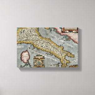 kaart van Italië (1584) Canvas Afdruk