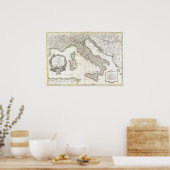  kaart van Italië (1770) Poster (Keuken)