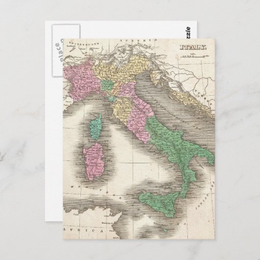  kaart van Italië (1827) (Voorkant / Achterkant)