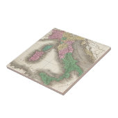  kaart van Italië (1827) Tegeltje (Zijkant)