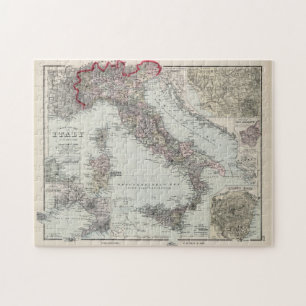 kaart van Italië (1878) Legpuzzel