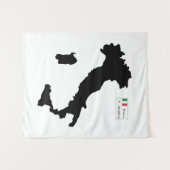 Kaart van Italië en big data Wandkleed (Voorkant (horizontaal))