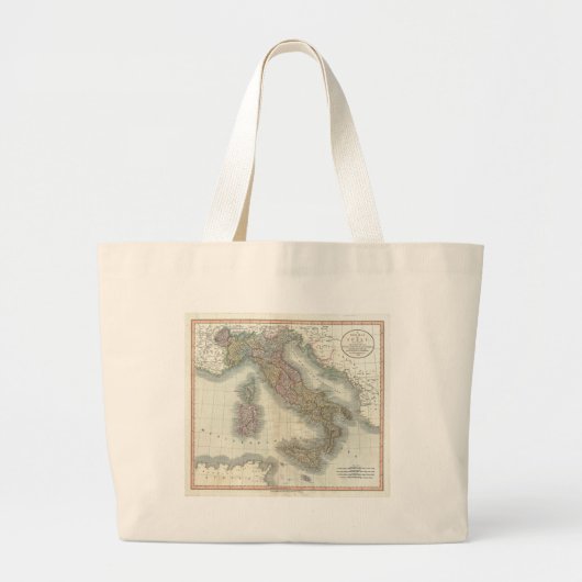  kaart van Italië Grote Tote Bag (Voorkant)