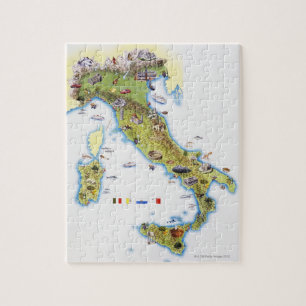 Kaart van Italië Legpuzzel