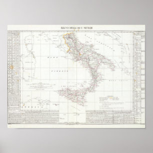 Kaart van Italië Poster