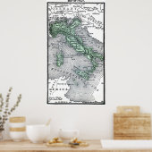  kaart van Italië Poster (Keuken)