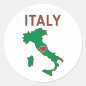 Kaart van Italië Ronde Sticker (Voorkant)