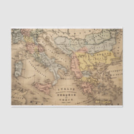kaart van Italië, Turkije en Griekenland Tissuepapier