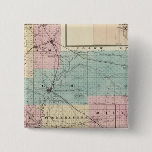 Kaart van Jackson County, Plat of Friendship Vierkante Button 5,1 Cm
