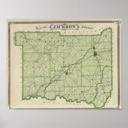 Kaart van Jackson County Poster (Voorkant)
