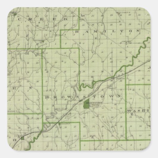 Kaart van Jackson County Vierkante Sticker (Voorkant)