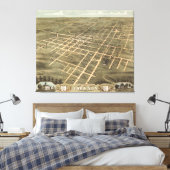 kaart van Jackson Tennessee (1870) Canvas Afdruk (Insitu (Slaapkamer))