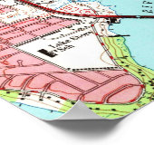 kaart van Jacksonville Florida (1950) Poster (Hoek)