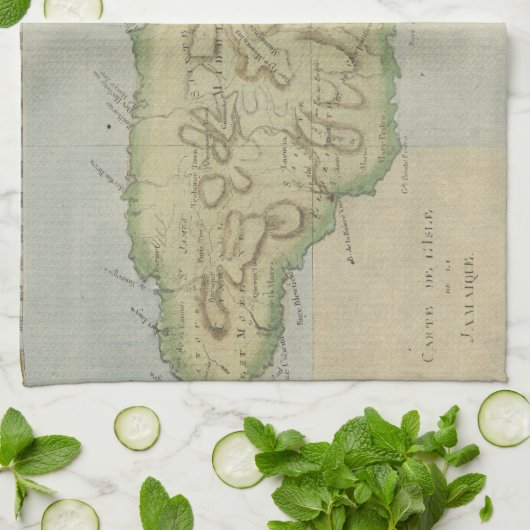  kaart van Jamaica (1780) Theedoek (Gevouwen)