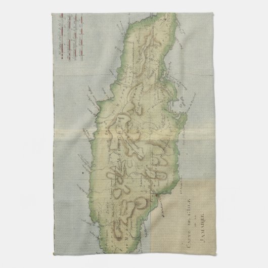 kaart van Jamaica (1780) Theedoek (Verticaal)