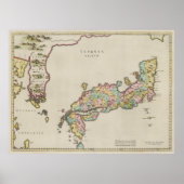  kaart van Japan (1665) Poster (Voorkant)