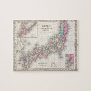 kaart van Japan (1855) Legpuzzel