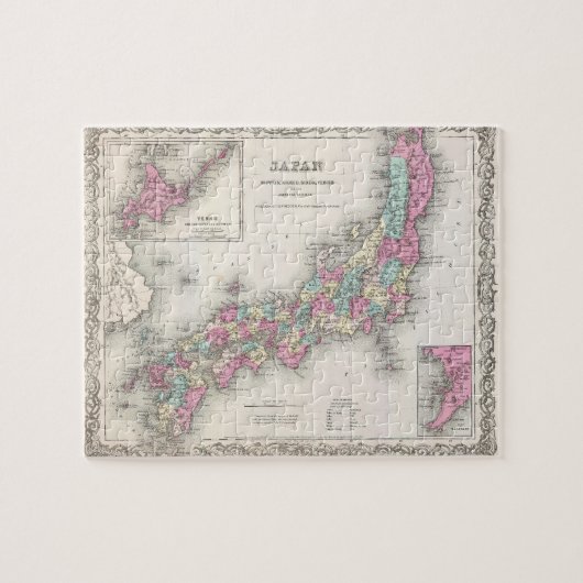  kaart van Japan (1855) Legpuzzel (Horizontaal)