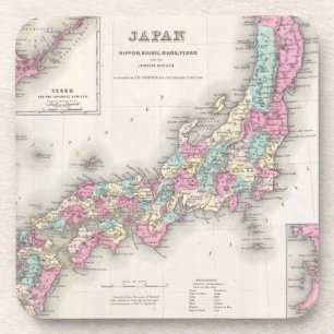 kaart van Japan (1855) Onderzetter