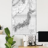  kaart van Japan (1892) Poster (Thuiskantoor)