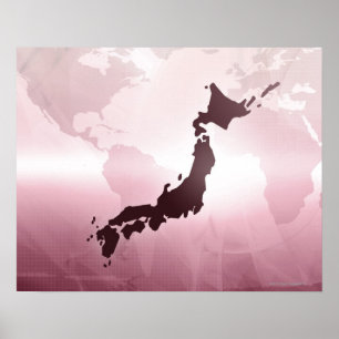 Kaart van Japan Poster