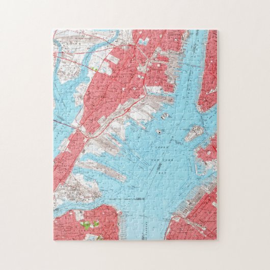  kaart van Jersey City NJ (1955) 2 Legpuzzel (Verticaal)