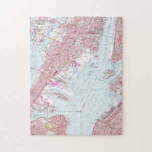  kaart van Jersey City NJ (1967) Legpuzzel