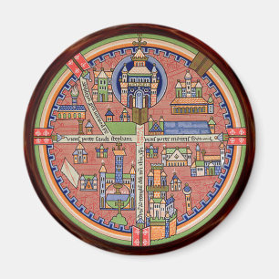 Kaart van Jerusalem magnet Magneet