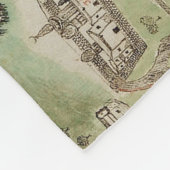 kaart van Jeruzalem Israël (16e eeuw) Fleece Deken (Hoek)