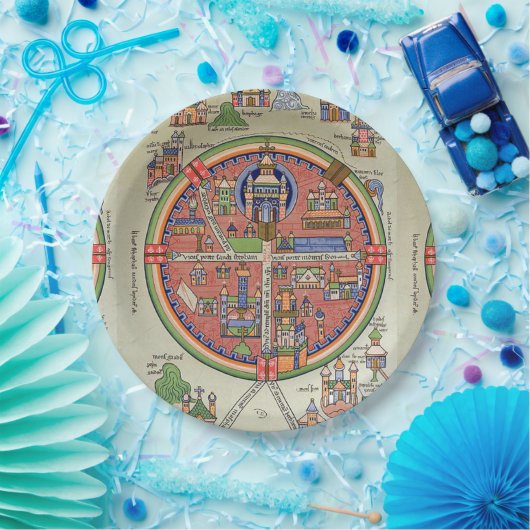 Kaart van Jeruzalem papier bord (Feest)