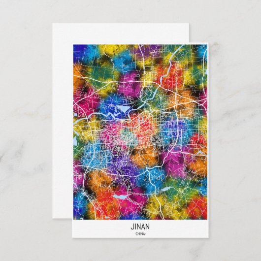 Kaart van Jinan China (Voorkant / Achterkant)