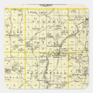 Kaart van Johnson County en Wenen Vierkante Sticker