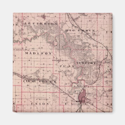 Kaart van Johnson County, staat Iowa Magneet (Voorkant)