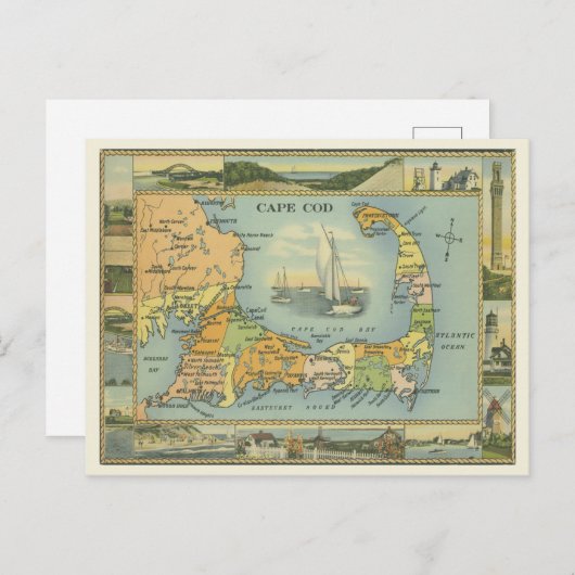 kaart van Kaap en massachusetts (Voorkant / Achterkant)