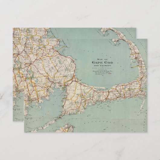  kaart van Kaap en massachusetts (Voorkant / Achterkant)