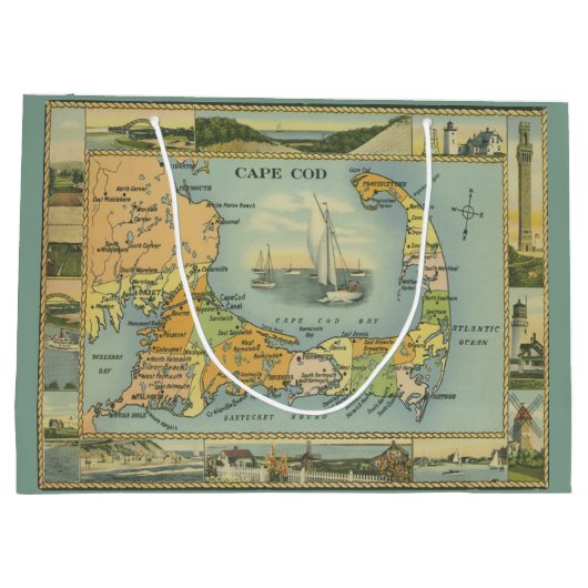  kaart van Kaap en massachusetts Groot Cadeauzakje (Achterkant)