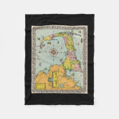 kaart van kabeljauw fleece deken (Voorkant)