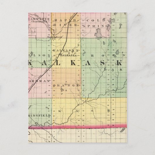 Kaart van Kalkaska County, Michigan (Voorkant)