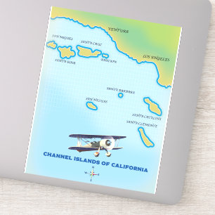 Kaart van Kanaaleilanden van Californië Sticker