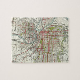  kaart van Kansas City Missouri (1920) Legpuzzel