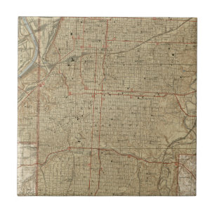 kaart van Kansas City Missouri (1935) Tegeltje