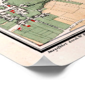  kaart van Kassel Duitsland (1878) Poster (Hoek)