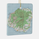 kaart van Kauai Hawaii Keramisch Ornament (Rechts)