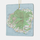 kaart van Kauai Hawaii Keramisch Ornament (Links)