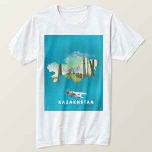 Kaart van Kazachstan T-shirt