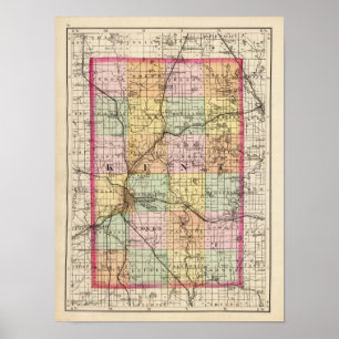 Kaart van Kent County, Michigan Poster