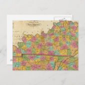 Kaart van Kentucky en Tennessee (Voorkant / Achterkant)