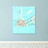  kaart van Key West Florida (1962) Canvas Afdruk (Insitu (Houten vloer))