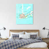  kaart van Key West Florida (1962) Canvas Afdruk (Insitu (Slaapkamer))